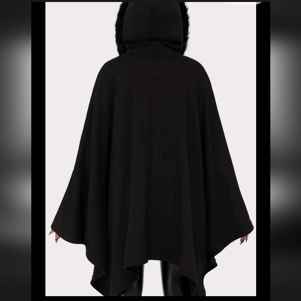 Killstar Black Hooded Poncho Sweater - Picture 8 of 10